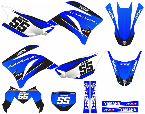 Kit Adesivo Moto-trilha Yamaha Xtz 250 Lander Azul