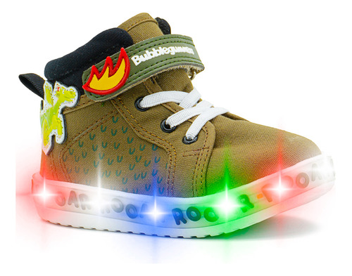 Tenis Bota Para Niño Con Luces Led Dragon Bubble Gummers 