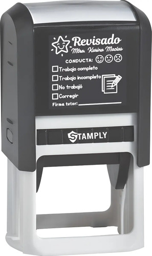 Sellos Maestro Profesor Personalizado Stamply 4.3x4.3cm Cuad
