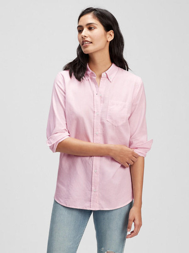 Mujer Blusa Gap Oxford Rosa