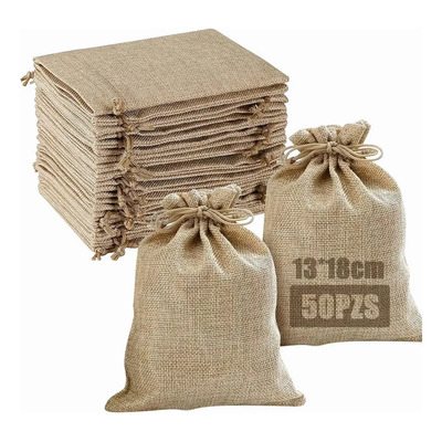 50pz Bolsas Costales Yute Con Cordón Dulcero Recuerdo | MercadoLibre