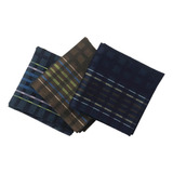 Set De 3 Pañuelos Para Hombre Vintage Plaid Print Pañuelos