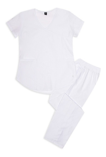 Ambo Oh! Wear Uniforme Médico De Mujer - Lado X5 Poly Blanco