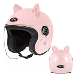 A Casco De Moto Con Orejas De Gato Para Hombres Y Mujeres