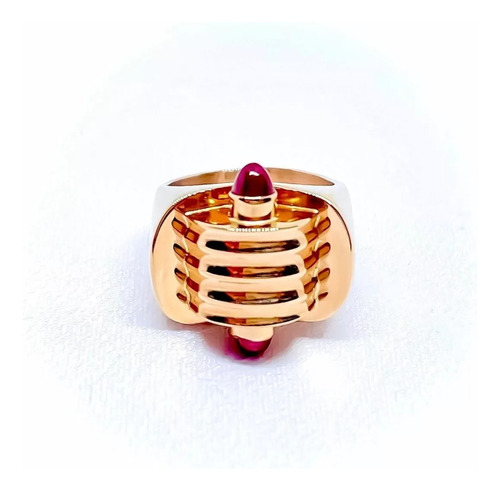 Anillo Chevalier Oro 18k Rubi Cabujón T10