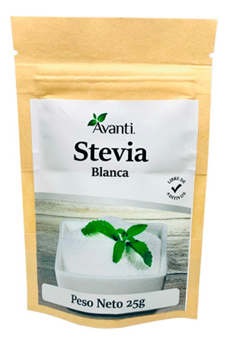 Stevia Blanca En Polvo, Sobre 25g, Pura. Avanti