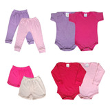 Kit 8 Peças Básico Body Short E Mijão Femininos - Santo Baby