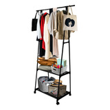 Exhibidor De Ropa, Perchero Tubular Rack Color Negro