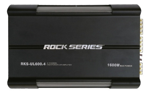 Amplificador De 4 Canales Para Voz Y Bajo 1000 Watts Rms A 2 Ohm 1600 Watts Maximos Rockseries Ultimate Rks-ul600.4