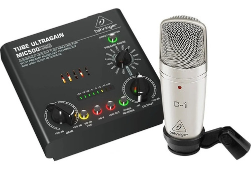 Behringer Voicestudio Interfaz Preamp Usb Mic500 + Mic C1