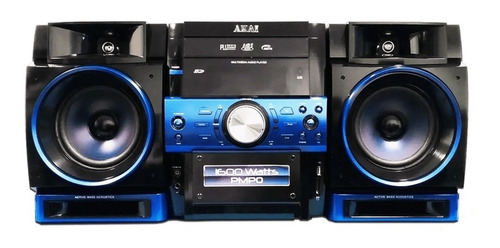 Minicomponente Akai Mf-9610 Negro Y Azul Con Mmc 50w De Potencia - 220v