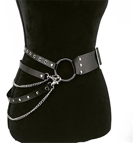 Cinturón De Cintura Gótico Punk Para Mujer, Diseño De Anillo