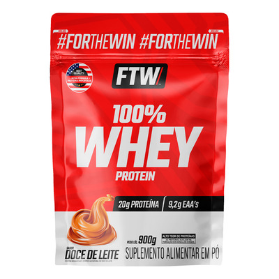 Whey Protein 100% Concentrado Refil 900g Sabor Doce De Leite - Ftw