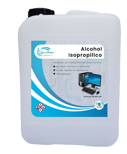 Alcohol Isopropílico 99.8% Puro 5 Litros Quimiklean C/envío 