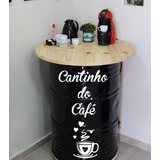 Adesivo Tambor Decorativo Cantinho Do Café Tonel Barril Full