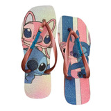 Chinelo Havaianas Quadrado Personalizado Glitter - Lilo Stit