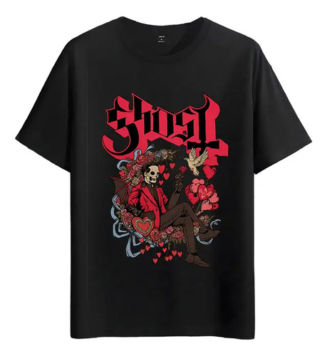 Tshirt Muscle Freaks Ghost Band Valentine Estilo Suelto Y