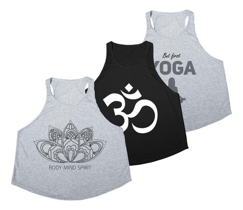 Pack X3 Musculosas Sudaderas Yoga Mujer Fitness