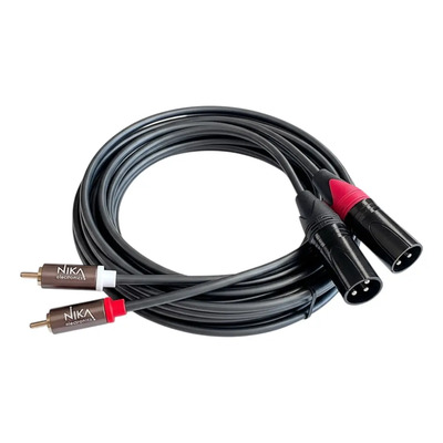 Cable Nika Dual RCA a Dual XLR Macho 6m Audio Profesional Negro | Meses sin interés
