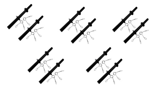 5 Pares Barra Oca 40cm Halteres Com Presilhas Sem Anilha