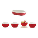 Set Tupperware Fuente + 4 Bowl Con Tapa