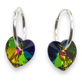 Aros Argolla Plata 925 Swarovski De 10mm