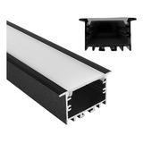 Perfil De Embutir Para Led 30mm - Preto Com Branco - 1 Metro