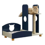 Cama Arranhador Pet Cat 1 Prateleira Azul Navy - Olivar