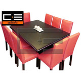 Juego Comedor Moderno 170x130 + 10 Sillas Ecocuero