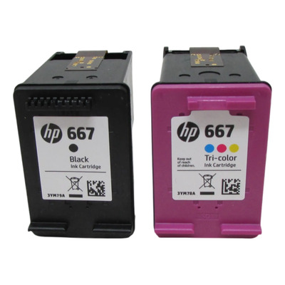 Kit 2pzs Original Cartucho Hp 667 Color Y Negro