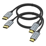 Cable Displayport A Hdmi 4k, Paquete De 2, Cable Dp A Hdmi D