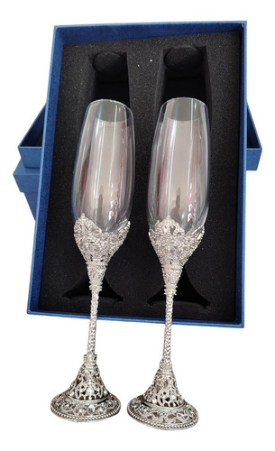 Set De 2 Copas Para Brindis Boda Novios De Lujo Impresionant