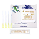 Aguja HiPodérmica Calibre 20x32 Amarilla Caja Con 100 Capacidad En Volumen 1 Ml