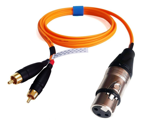 Cabo Blindado Audio 1 Xlr 2 Rca De 2 Metros