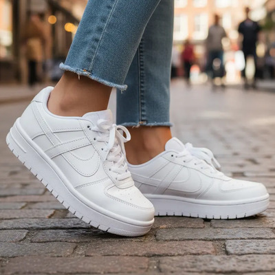 Tenis Panam Casual Choclo Blanco Cómodo Unisex Básicoescolar Meztli Choclo Blanco 010290-10 24 Mx