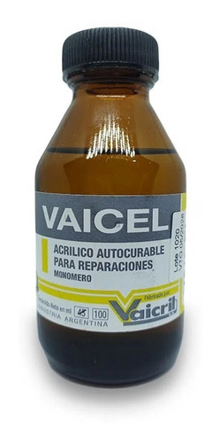 Vaicel Monomero Acrilico Autocurable 1000cc Vaicril Dental