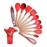 Set 12 Utensilios De Cocina Silicona Resistente Calor Juego