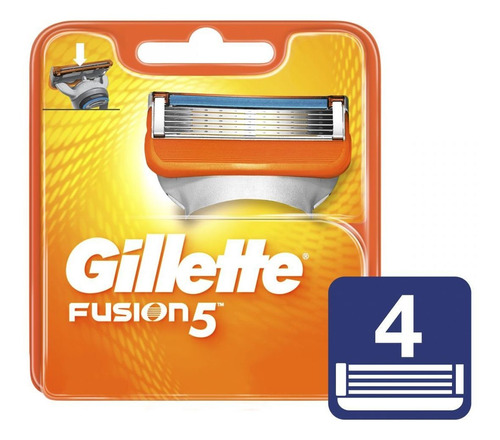 Gillette Cartuchos Rto De Afeitar Fusion Regular 5h X 4un