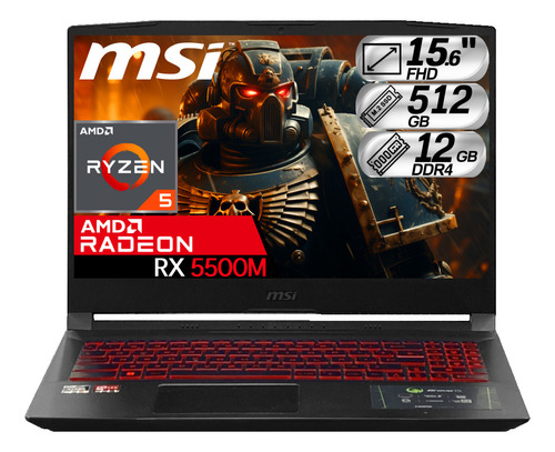 Portátil Msi Bravo Ryzen 5 5600h Rx 5500m Ram 12gb M.2 512gb