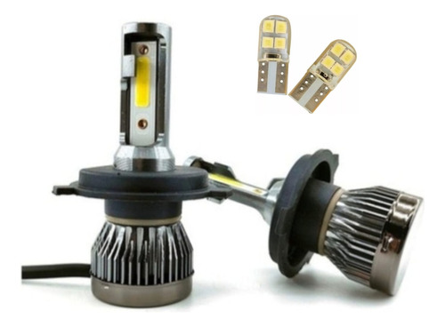 Kit Luces Cree Led Auto 30000 Lum H4 Altas Y Baja