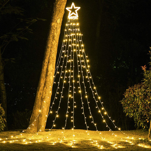 Muyun Cadena De Luces De Navidad En Cascada Con 317 Luces Le