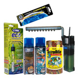 Kit Pecera 10-30lt Filtro Calentador Alimento Termometro