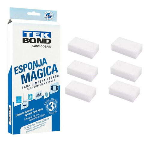 Kit C/6 Esponja Magica Melamina Tira Mancha Limpa Tudo