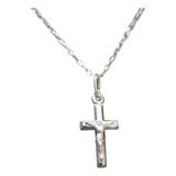 Cadena Cruz Jesùs Crucifijo Inflada Mujer Niño Plata 925 + C