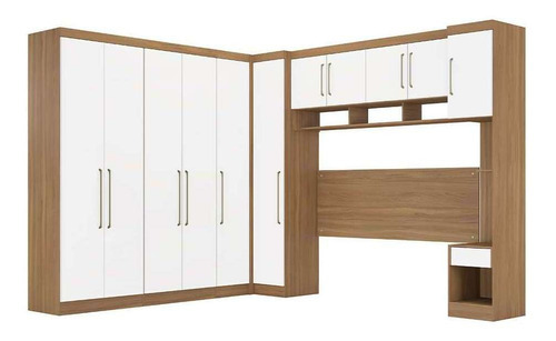 Guarda-roupa Modulado Casal Modena 11 Pt 5 Gv Amêndola Br... Cor Amêndoa