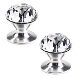 Cchhyyt 2 Pcs Crystal Self Stick Knobs Aluminum Self Adhesi.