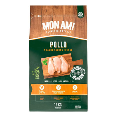 Mon Ami Alimento Natural Pollo Perros Adultos 12kg | Envío gratis