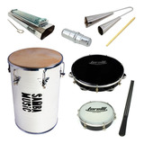 Kit Pagode Rebolo + Pandeiro + Reco + Ganza + Tamborim 