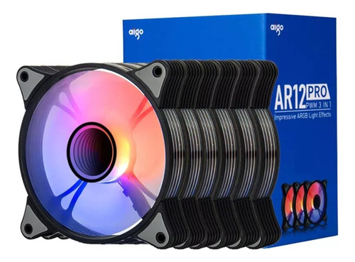 Cooler Fan Aigo Ar12pro 120mm Com Controlador Rgb Kit 6 Fans