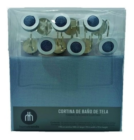  Cortina Baño Ducha Tela Lavable Con Ganchos 1.78 M X 1.83 M